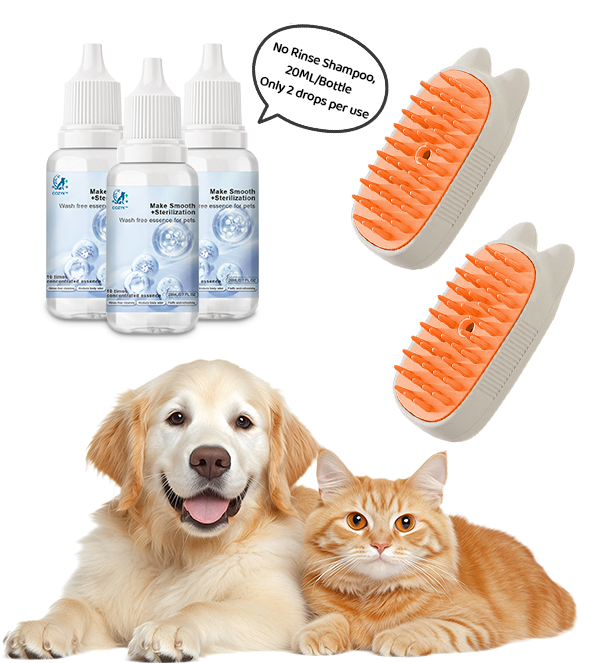 🔥Last Day Promotion 49% OFF🔥 Spray defur comb with No-Rinse shampoo for Pet Bathing