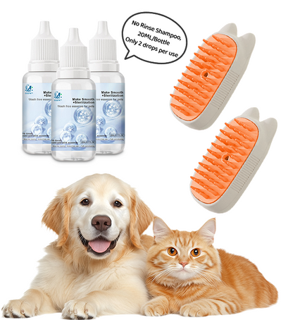 🔥Last Day Promotion 49% OFF🔥 Spray defur comb with No-Rinse shampoo for Pet Bathing