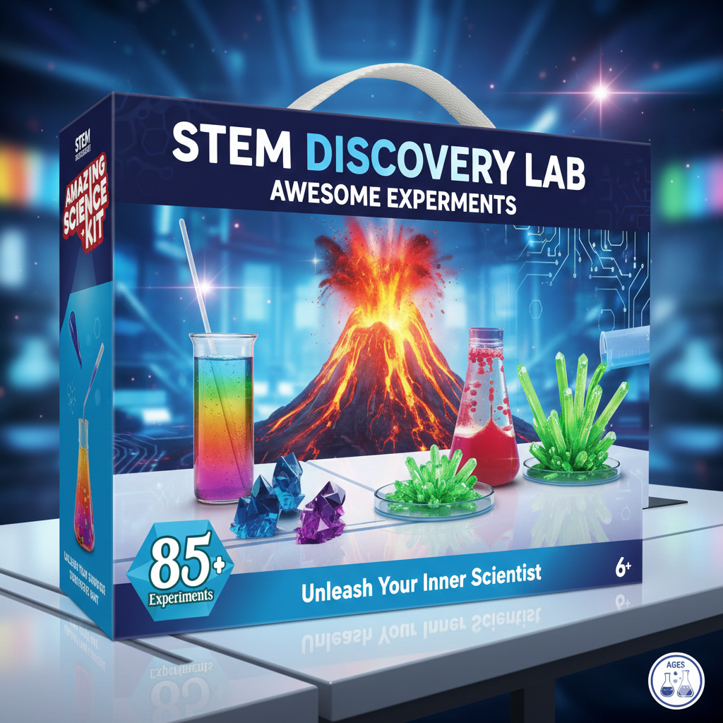 Mega Science Kit for Kids - 85+ STEM Educational Experiments - Fun & Safe Science Gifts for Boys & Girls Ages 6-12 | Chemistry, Physics, Biology Lab Set