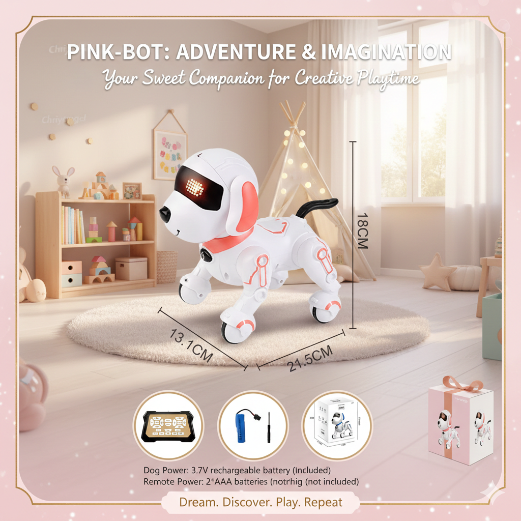 Smart Programmable RC Robot Dog - Interactive Electronic Stunt Pet for Kids - Remote Control Dancing & Walking AI Robot - STEM Learning Birthday Gift for Boys & Girls